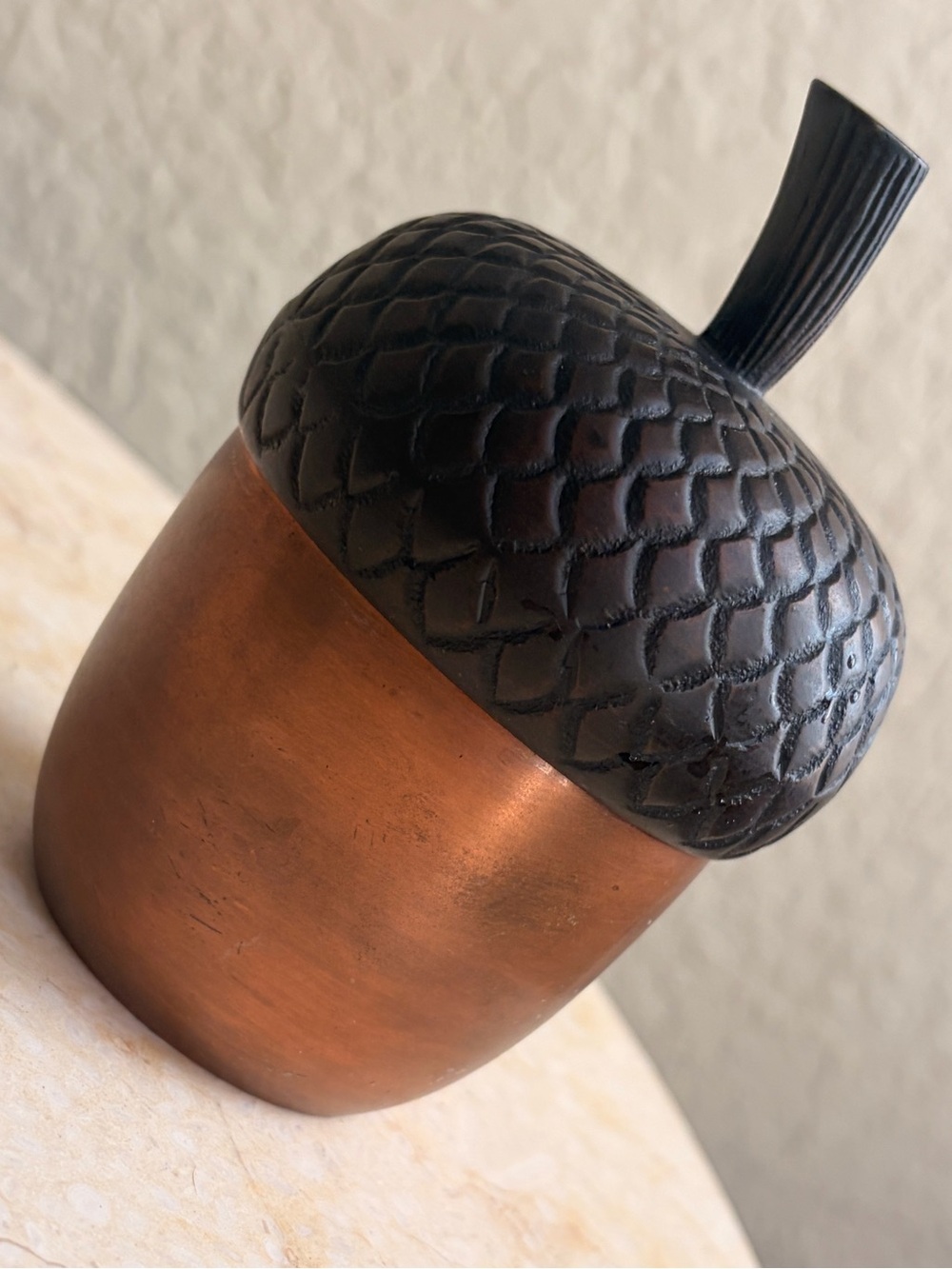 🍂Crate&Barrel Copper Acorn Canister W/Candle🍁